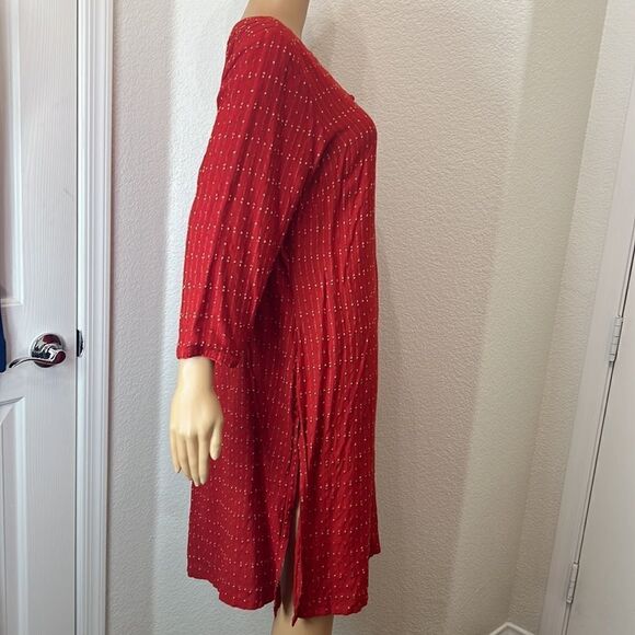 Fabindia Dress Red Gold Silk Blend Size XL - Picture 4 of 10